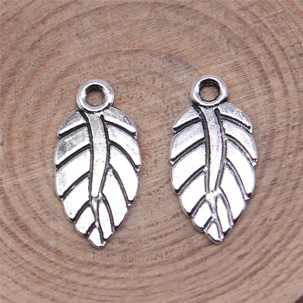 19x10mm 0.6g Multicolor Zinc Alloy Leaf Charm Pendant for DIY Bracelet Necklace Jewelry Making