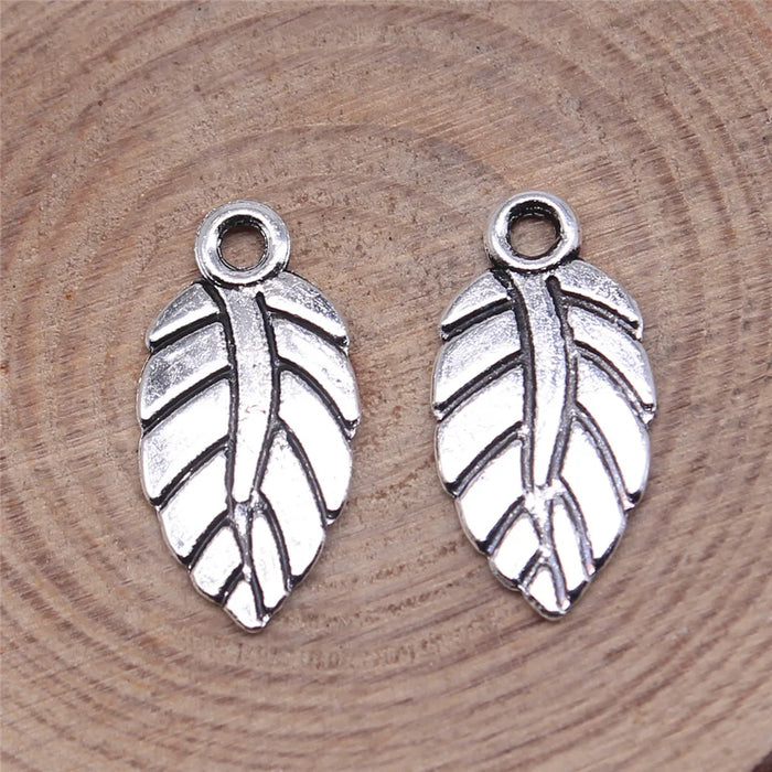 19x10mm 0.6g Multicolor Zinc Alloy Leaf Charm Pendant for DIY Bracelet Necklace Jewelry Making