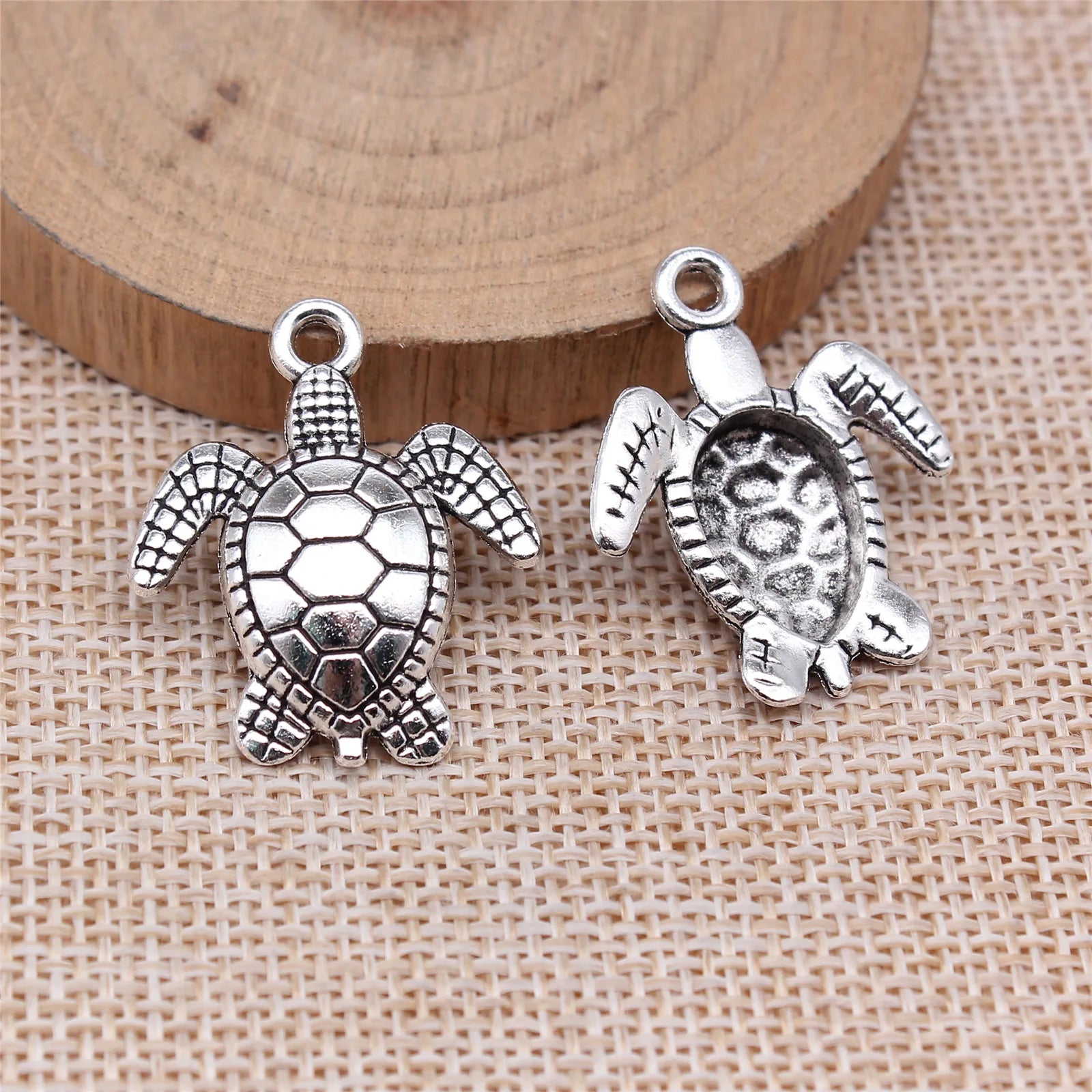 29x24mm 3.3g Antique Silver Zinc Alloy Sea Turtle Charm Pendant for Necklace Bracelet DIY Jewelry