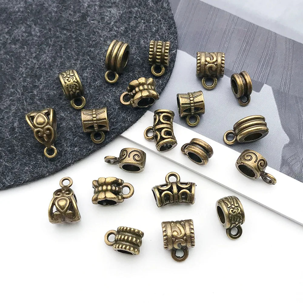 Antique Bronze Zinc Alloy Curved Tube Three Way Connector Charm for DIY Bracelet Necklace