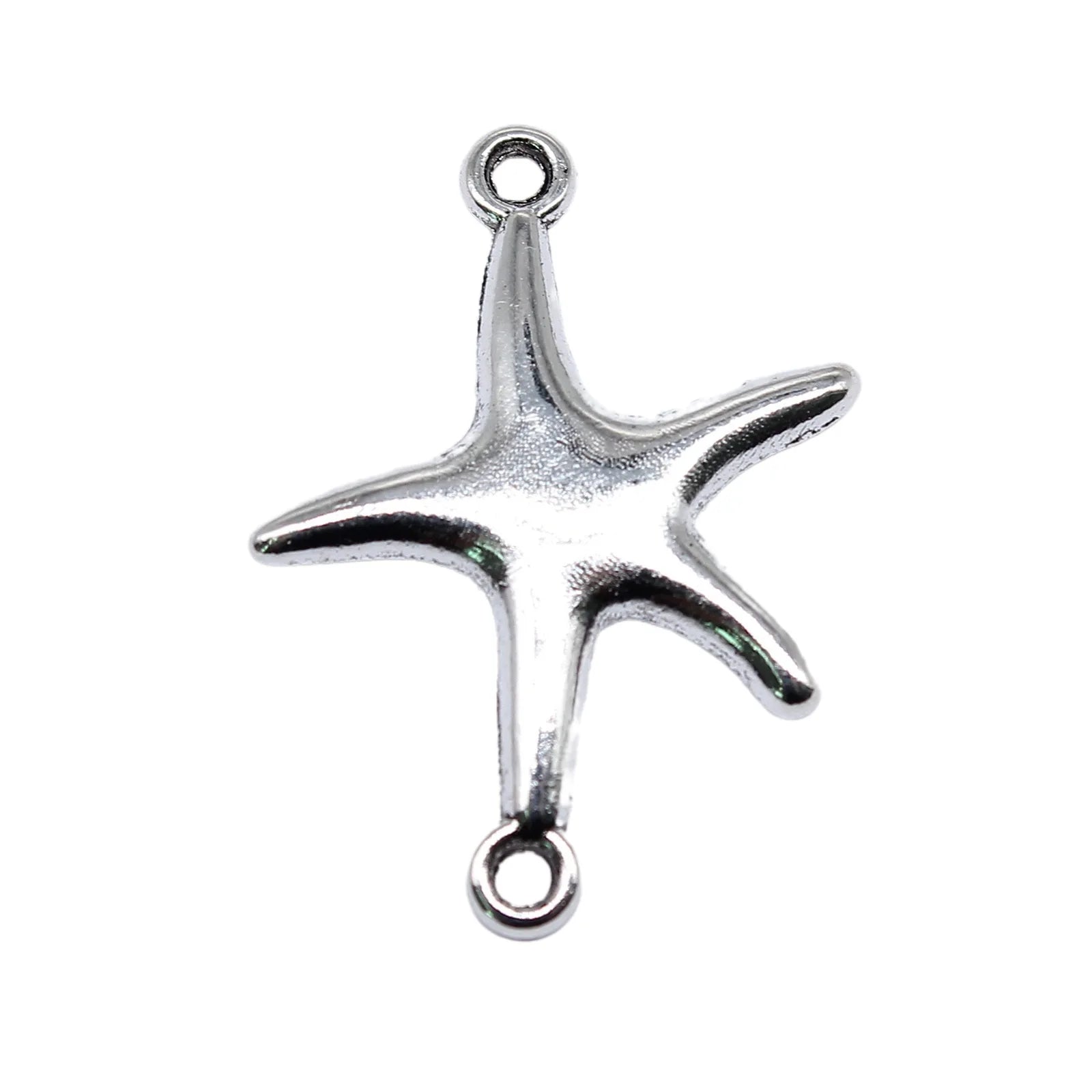 26x20mm 0.9g Antique Silver Zinc Alloy Starfish Connector Charm for DIY Ocean Jewelry Making