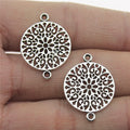 18x24mm 1.2g Antique Silver Zinc Alloy Flower Filigree Connector Charm for DIY Jewelry Making
