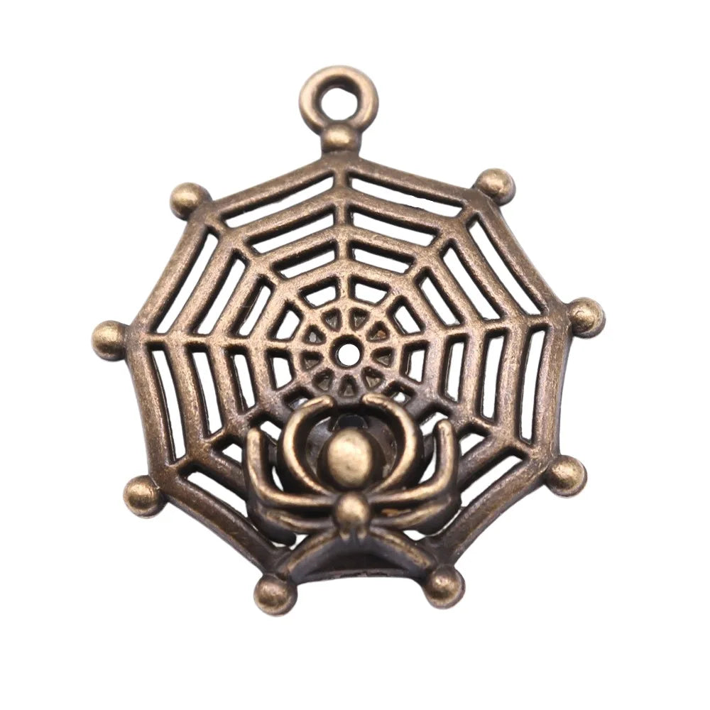 30x27mm 3.3g Multicolor Zinc Alloy Spider Web Charm Pendant for DIY Necklace Bracelet Jewelry Making