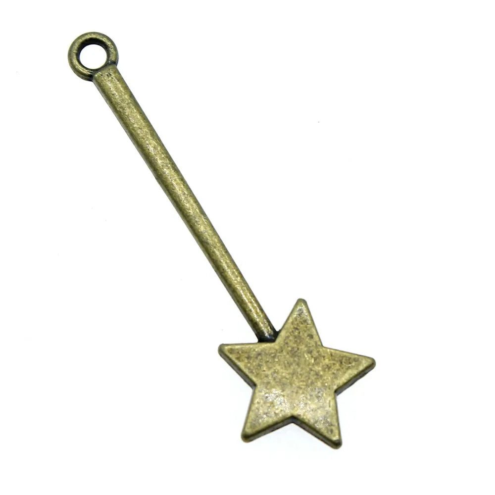 48mm 1.8g Multicolor Zinc Alloy Fairy Wand Magic Wand Charm Pendant for DIY Necklace Earring Jewelry