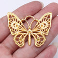 46x35mm 5.8g Gold Zinc Alloy Butterfly Charm Pendant for DIY Necklace Bracelet Jewelry Making