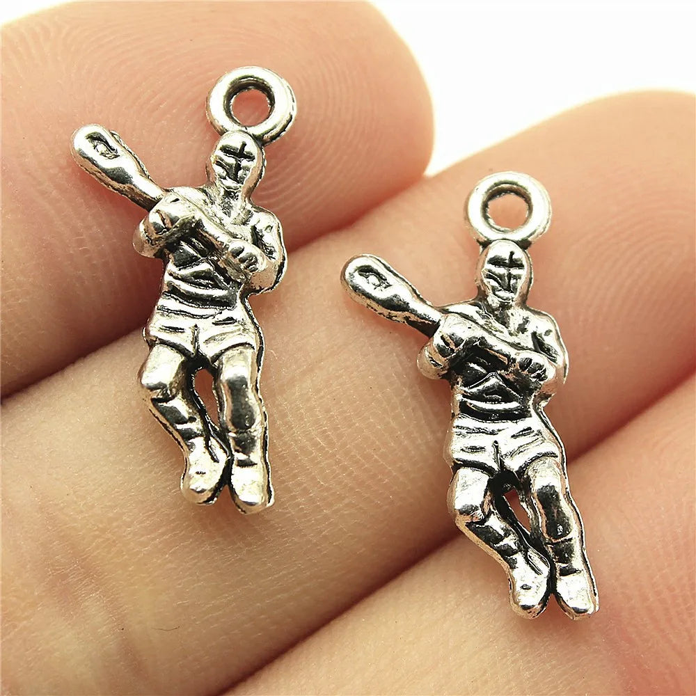 23x11mm 1.2g Multicolor Zinc Alloy Ice Hockey Player Charm Pendant for DIY Necklace Bracelet Making
