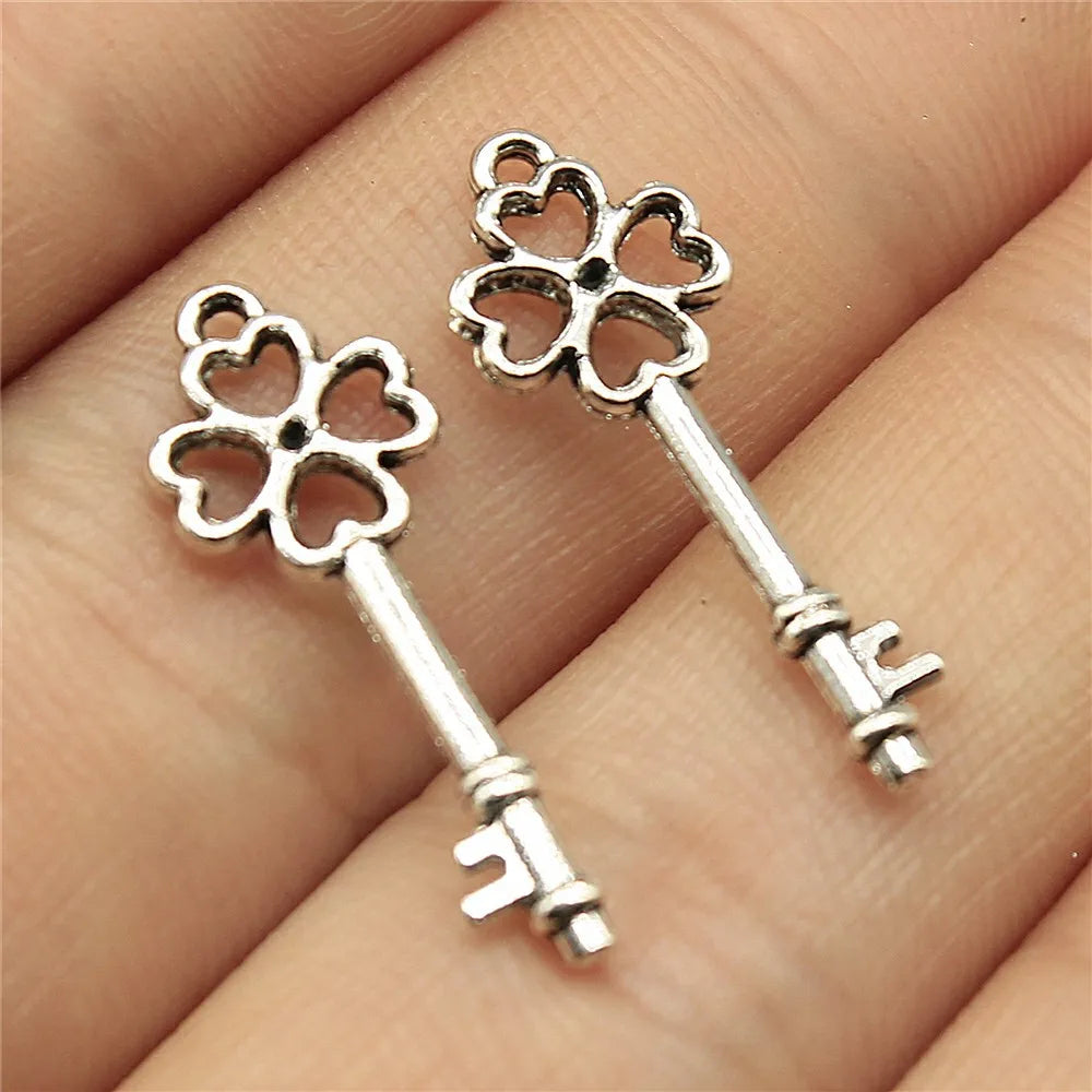 25x9mm 0.6g Multicolor Zinc Alloy Key Charm Pendant for DIY Bracelet Necklace Jewelry Making