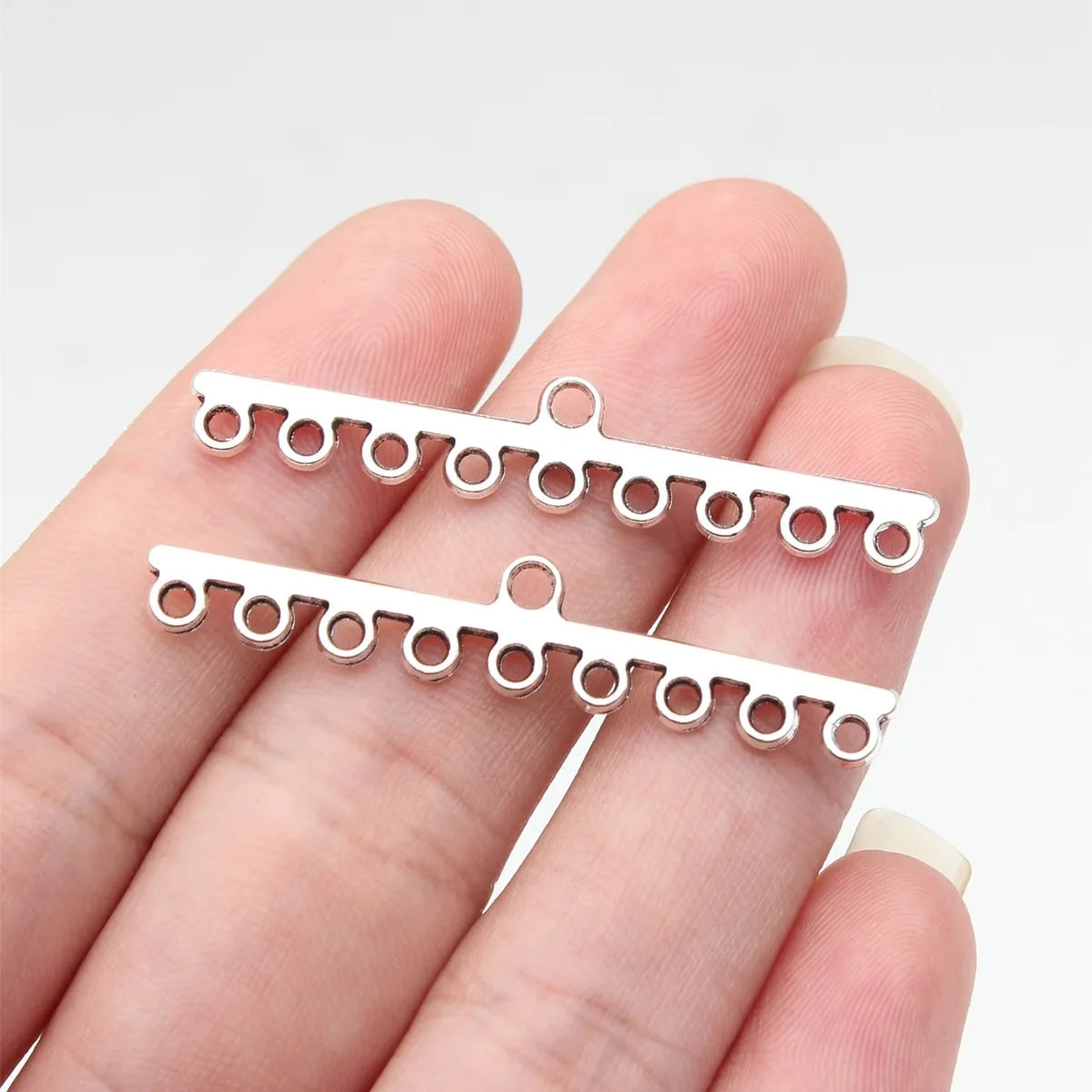 45x8.6mm 1.5g Zinc Alloy Multi Hole Earring Connector Charm for DIY Dangle Earrings Jewelry Making