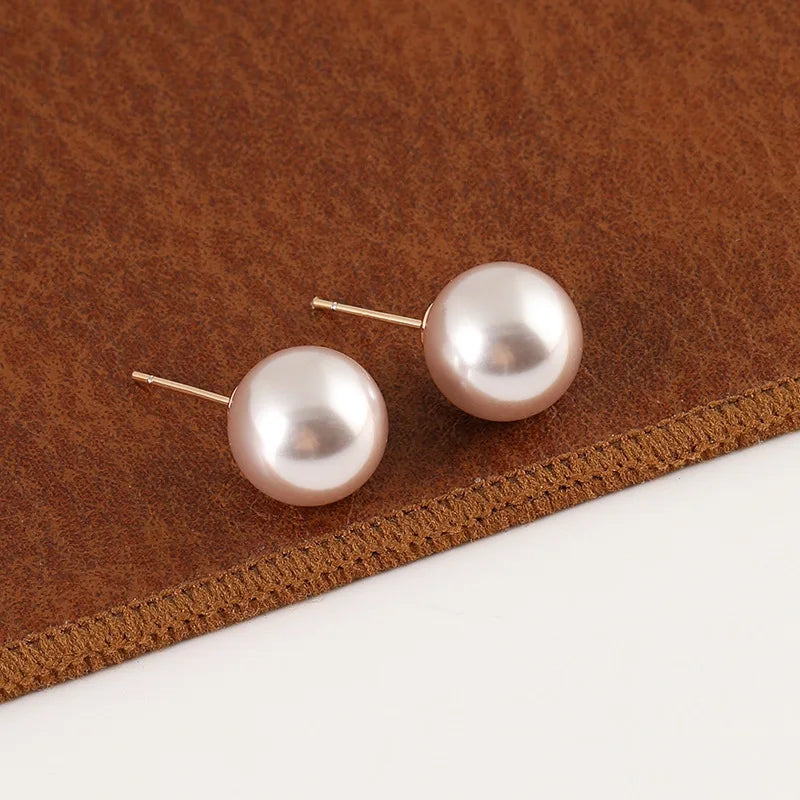 Elegant Light Pink Pearl Spiral Disc Alloy Stud & Clip On No Piercing Commuter Fashion Earrings