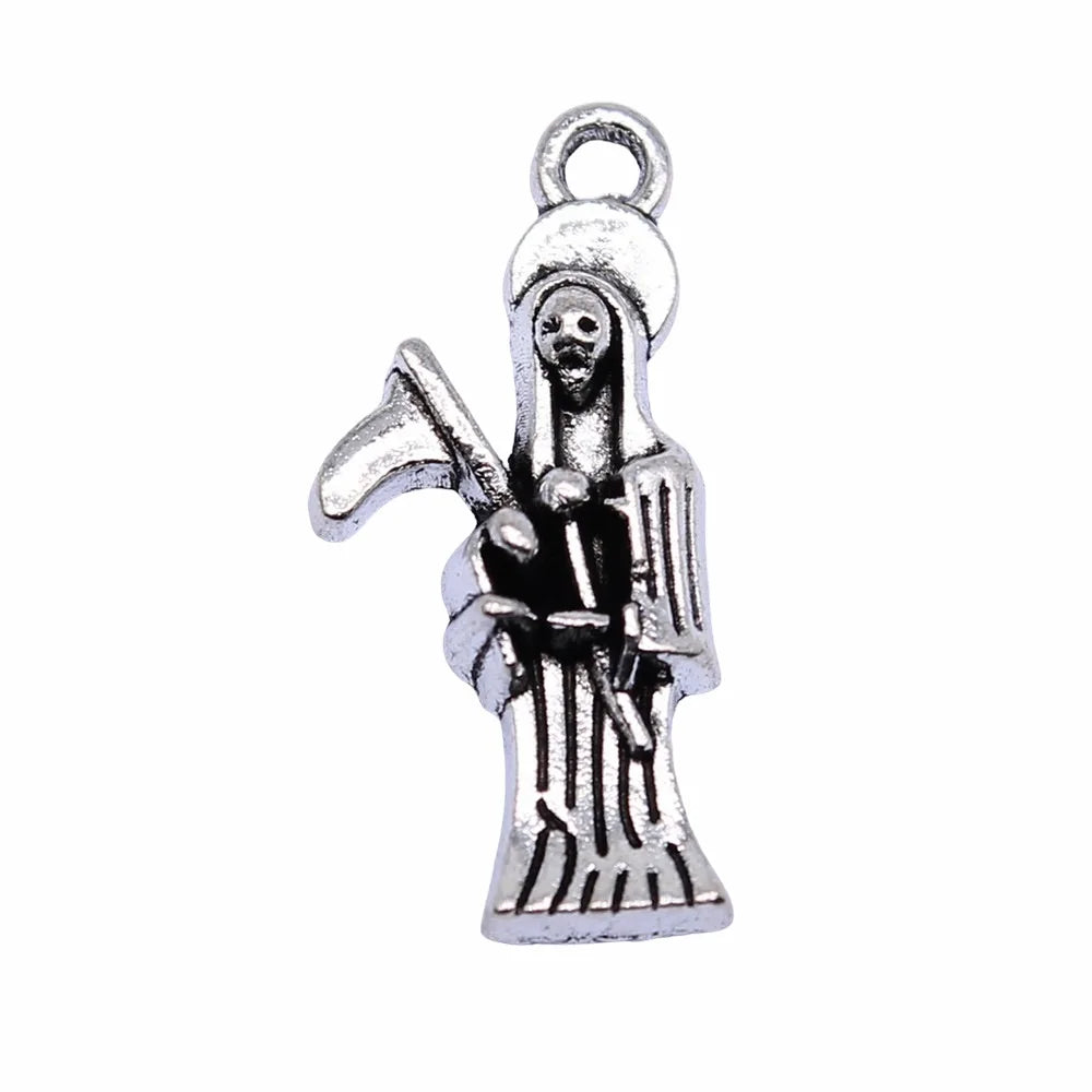 24x11mm 1.9g Antique Silver Zinc Alloy Grim Reaper Charm Pendant for DIY Jewelry Making