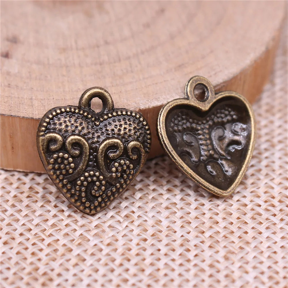 17x16mm 1.2g Multicolor Zinc Alloy Heart Charm Pendant for DIY Necklace Bracelet Jewelry Making