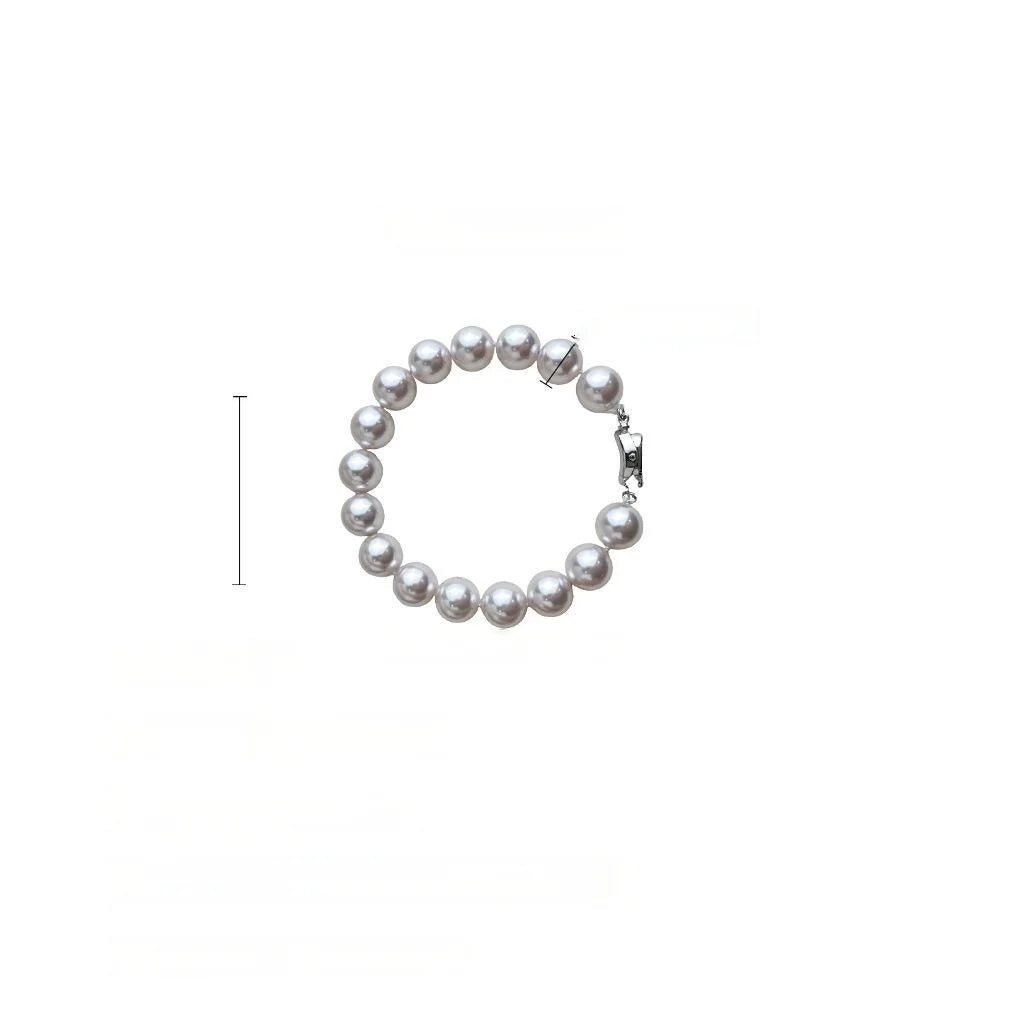 Rose Pink Glass Pearl Bracelet With Geometric Ingot Clasp Elegant Sweet Jewelry