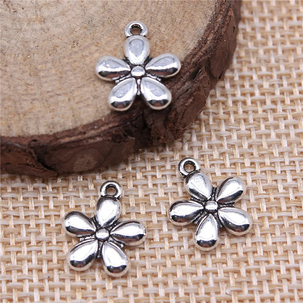13x11mm 0.8g Multicolor Zinc Alloy Small Flower charm pendant for DIY bracelet necklace making