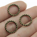 15x15x11.5mm 0.6g Multicolor Zinc Alloy Twisted Circle Ring Connector Charm Pendant for DIY Jewelry Making