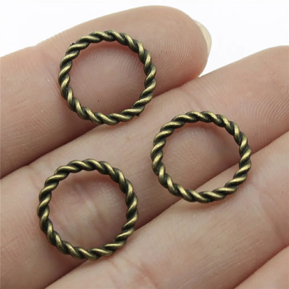 15x15x11.5mm 0.6g Multicolor Zinc Alloy Twisted Circle Ring Connector Charm Pendant for DIY Jewelry Making
