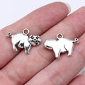 22x16mm 1.9g Antique Silver Tone Zinc Alloy Pig Charm Pendant for DIY Vintage Necklace Bracelet