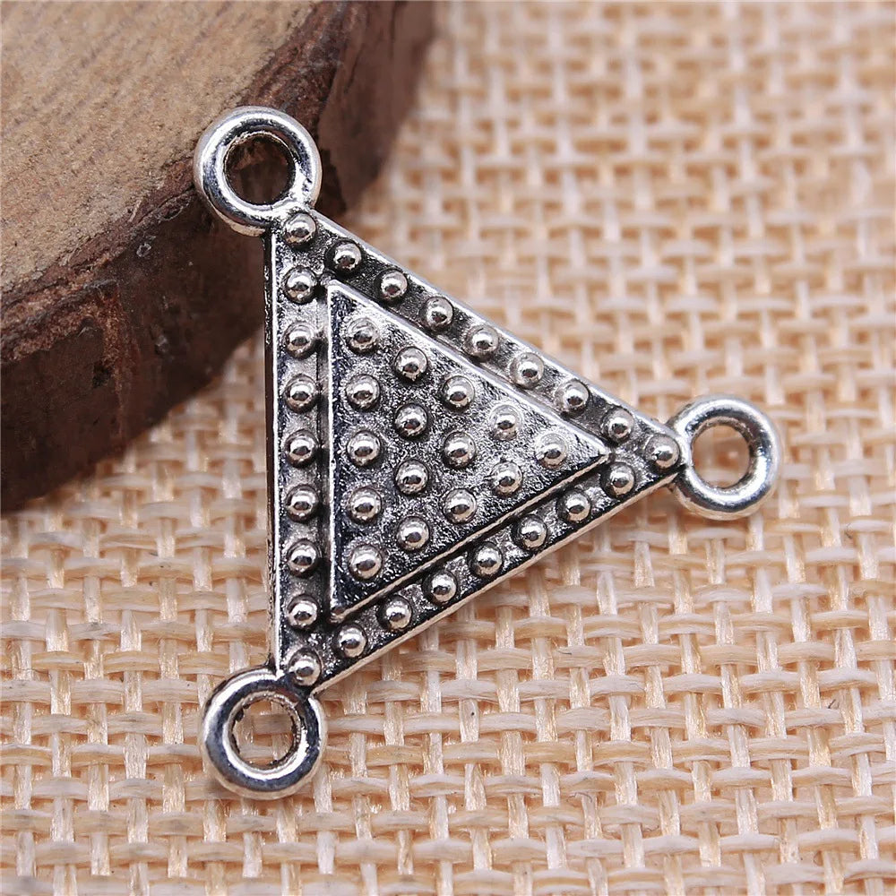 25x22mm 1.7g Multicolor Zinc Alloy Triangle Earring Connector Charms for DIY Earring Jewelry Making