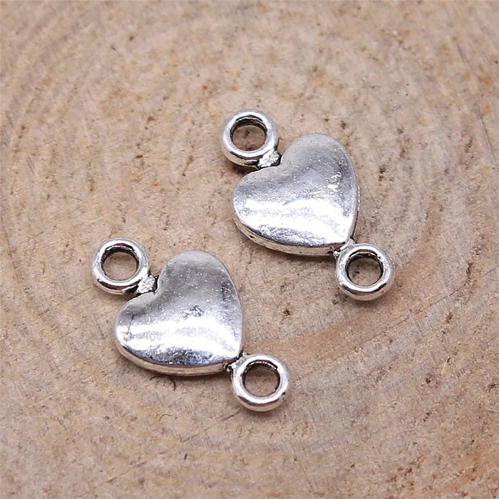 15x7mm 0.7g Multicolor Zinc Alloy Heart Connector Charm for DIY Bracelet Necklace Jewelry Making