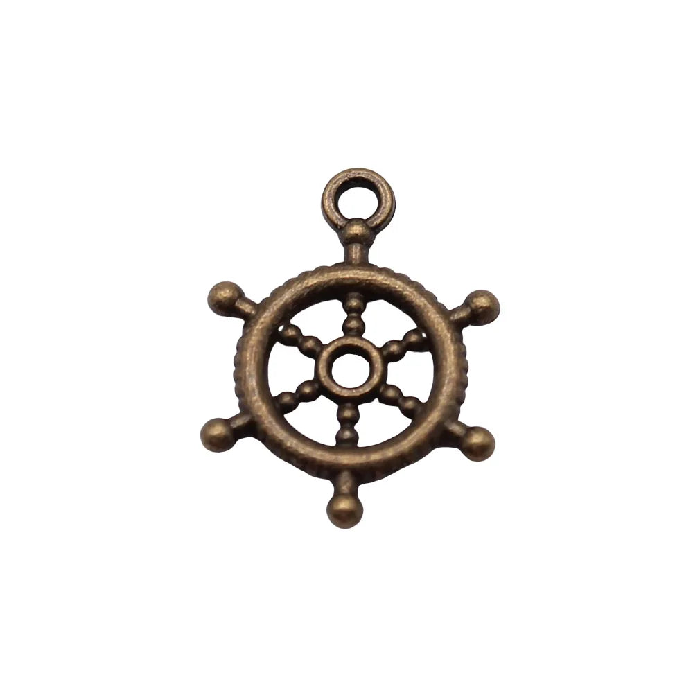20x15mm 0.8g Multicolor Zinc Alloy Rudder Charm Pendant for DIY Bracelet Necklace Earring Making