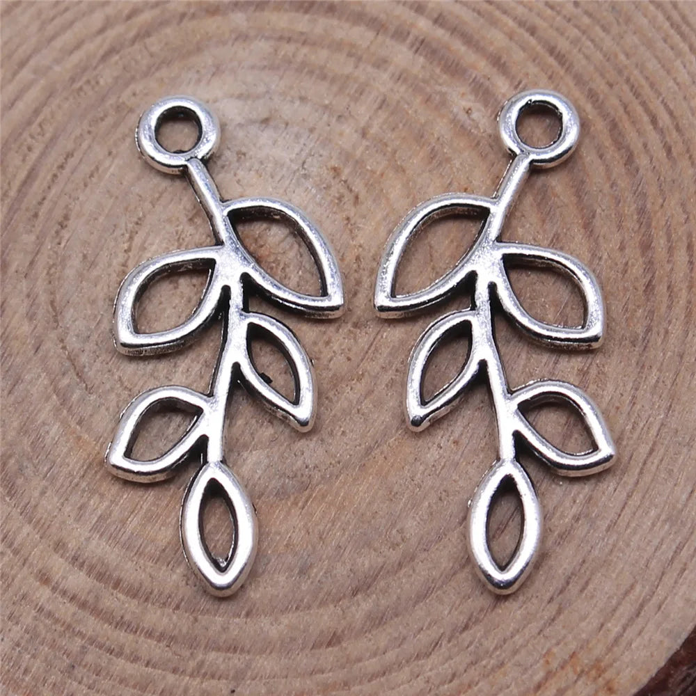 25x11mm 0.8g Multicolor Zinc Alloy Hollow Tree Branch Charm Pendant for DIY Necklace Jewelry Making