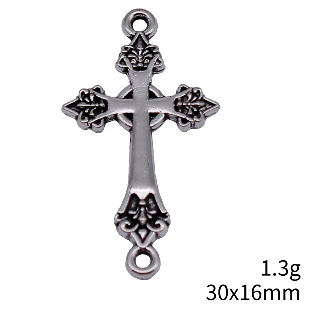 30x16mm 1.3g Antique Silver Zinc Alloy Cross Connector Charm for DIY Bracelet and Necklace Making