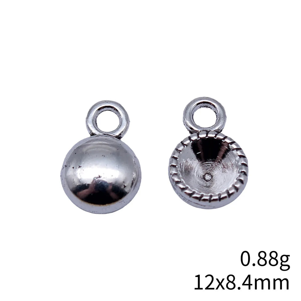 12x8.4mm 0.88g Antique Silver Zinc Alloy Rhinestone-Setting Charm Pendant for Necklace Bracelet DIY Jewelry