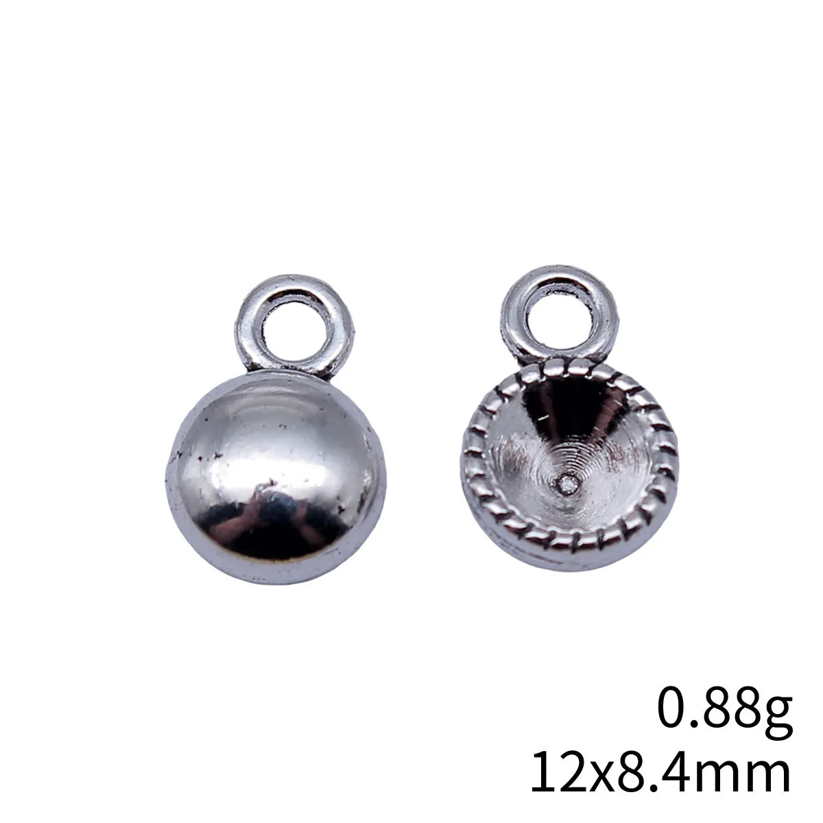 12x8.4mm 0.88g Antique Silver Zinc Alloy Rhinestone-Setting Charm Pendant for Necklace Bracelet DIY Jewelry