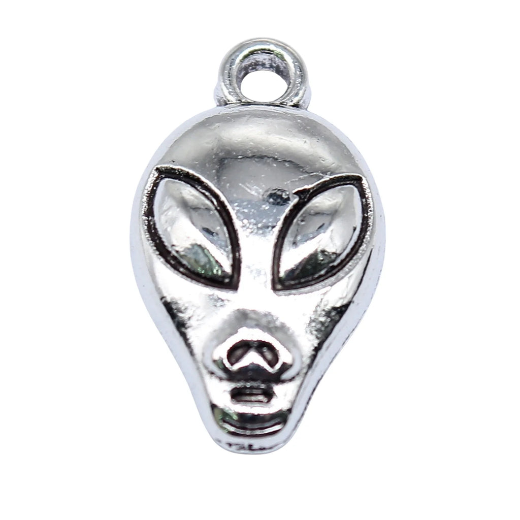 19x11mm 1.2g Antique Silver Zinc Alloy Alien Charm Pendant for DIY Handmade Jewelry Accessories