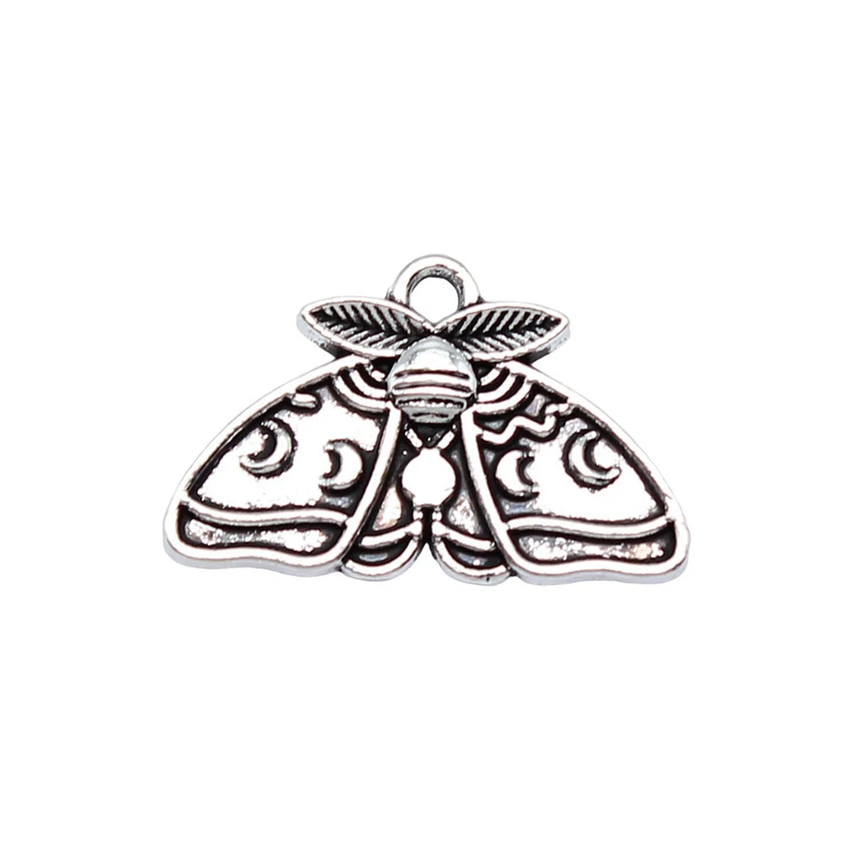 20x13mm 1.2g Antique Silver Zinc Alloy Gothic Moth Charm Pendant for DIY Necklace Bracelet Making