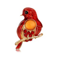Elegant Green Enamel Magpie Bird Brooch With Rhinestones, Alloy Lapel Pin Corsage For Suit Accessory Gift