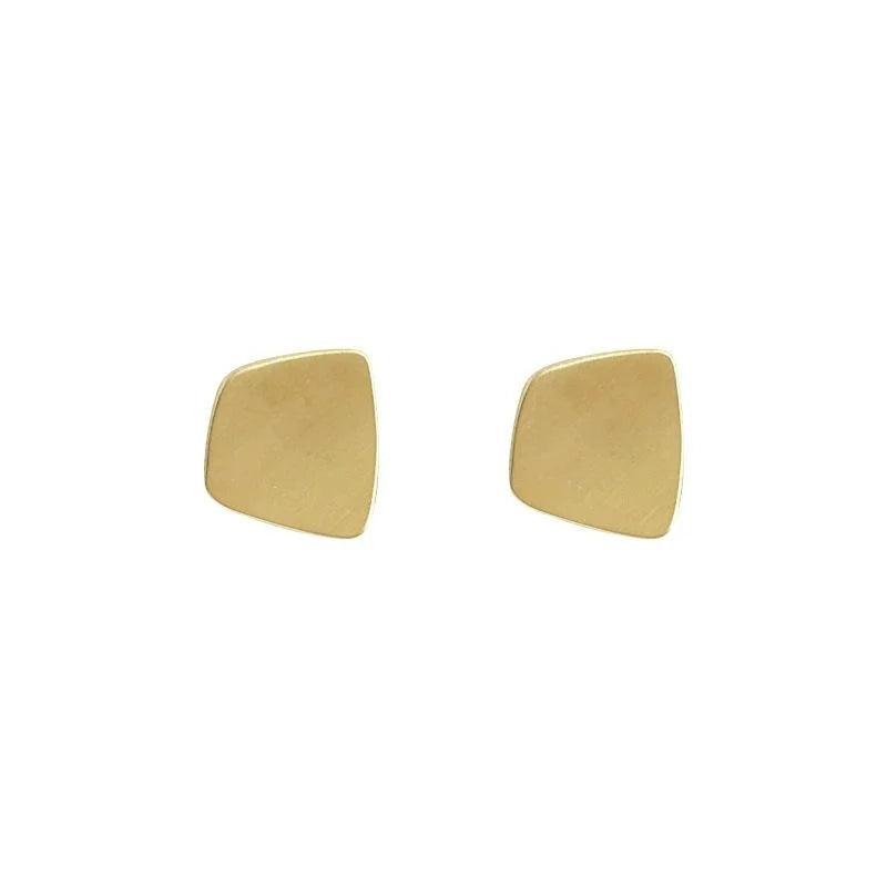 18K Gold Plated Copper Spiral Disc Clip On Drop Earrings For Women No Piercing Elegant Office Jewelry