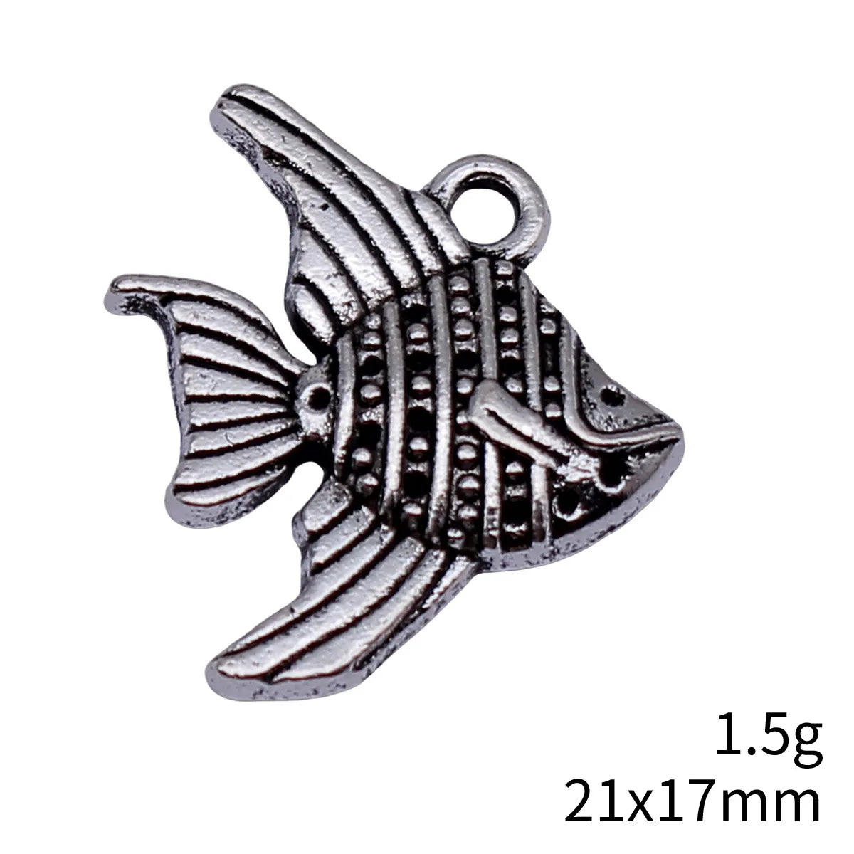 21x17mm 1.5g Antique Silver Zinc Alloy Tropical Fish Charm Pendant for DIY Necklace Jewelry Making