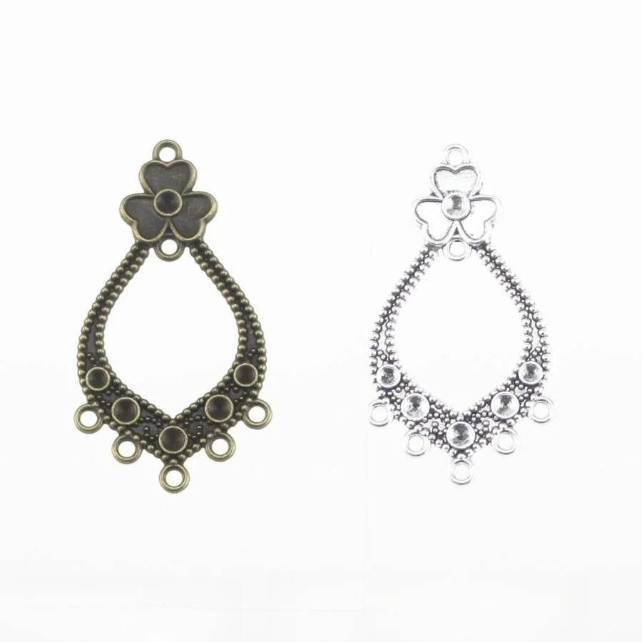 Zinc Alloy Flower Teardrop Charm Pendant for DIY Necklace Bracelet Jewelry Making