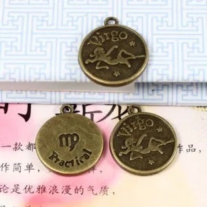 18MM Zinc Alloy Virgo Charm Pendant for DIY Necklace Bracelet Jewelry Making
