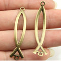 48x10mm 2g Multicolor Zinc Alloy Fish Connector Charm for DIY Bracelet Necklace Making