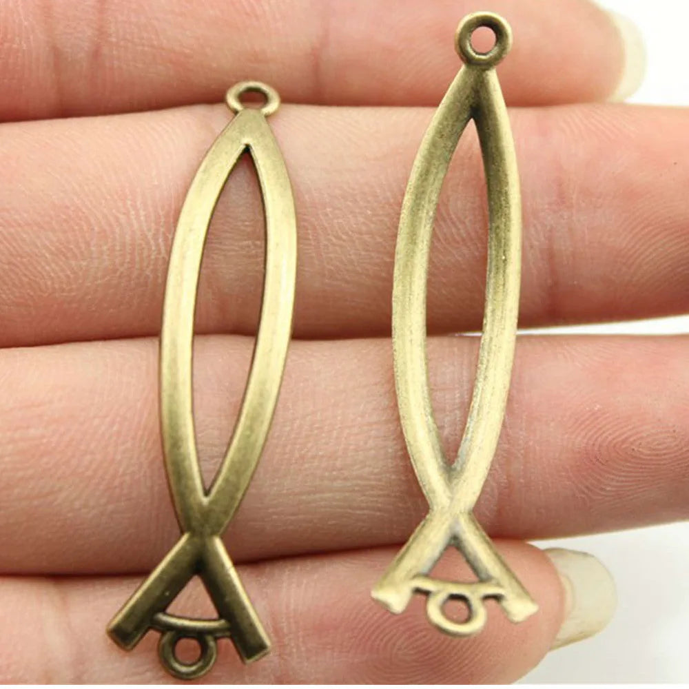 48x10mm 2g Multicolor Zinc Alloy Fish Connector Charm for DIY Bracelet Necklace Making