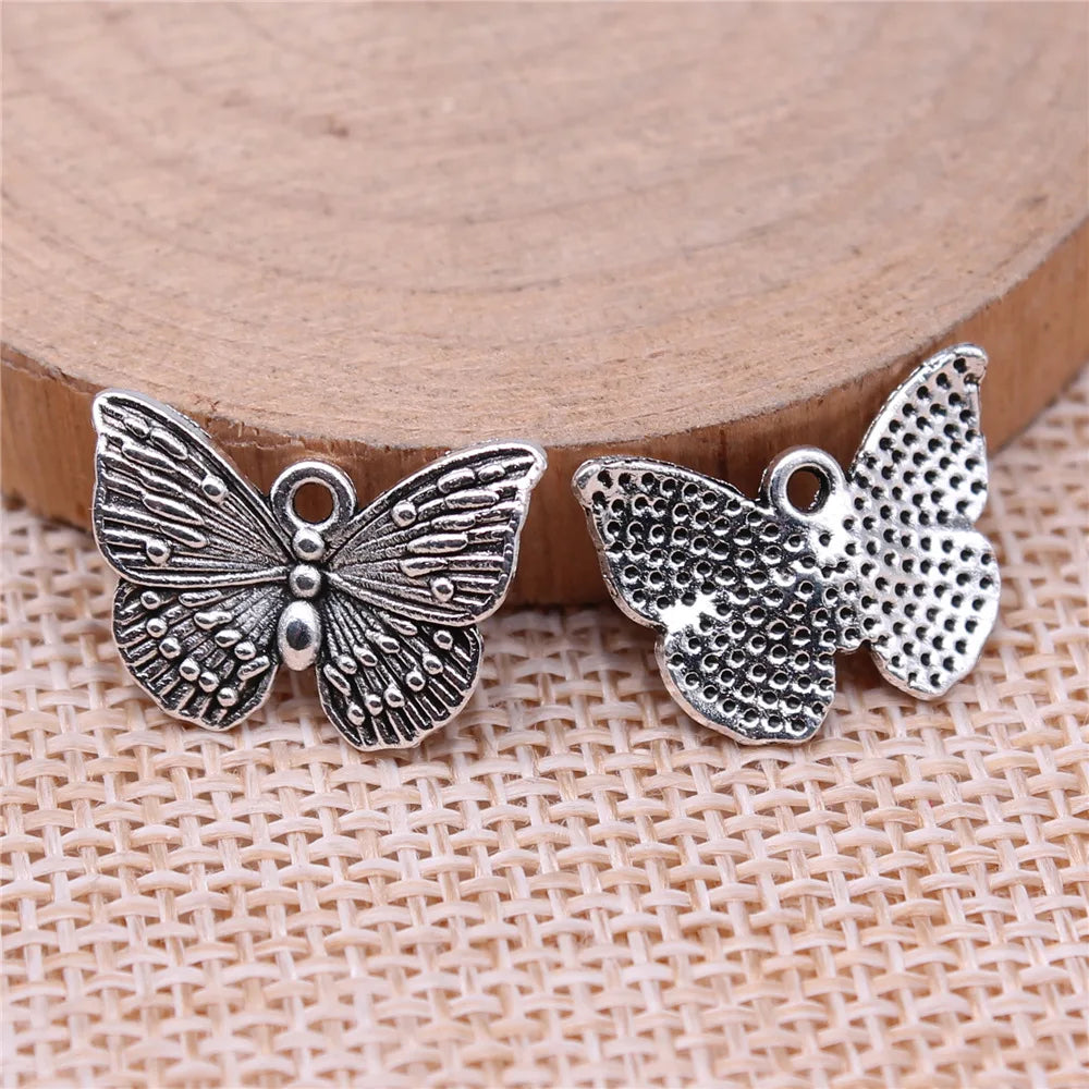 13x18mm 1.1g Multicolor Zinc Alloy Butterfly Charm Pendant for DIY Handmade Necklace Jewelry