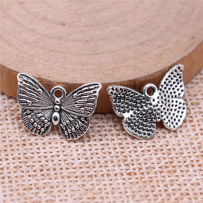 13x18mm 1.1g Multicolor Zinc Alloy Butterfly Charm Pendant for DIY Handmade Necklace Jewelry
