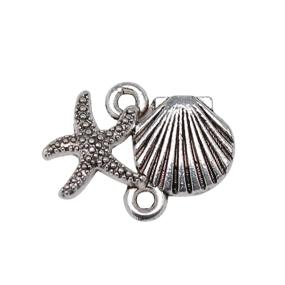 13x18mm 1.2g Zinc Alloy Shell Starfish Charm Pendants for DIY Bracelet Necklace Jewelry Making