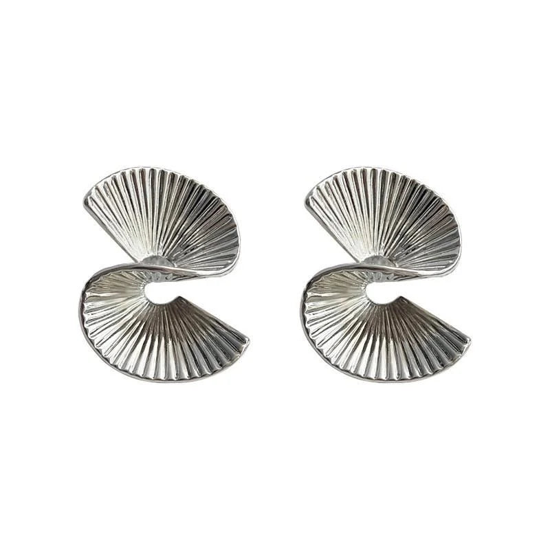 Premium Real Gold Plated Copper Clip On Drop Earrings, Painless No Piercing Spiral Dangle Jewelry
