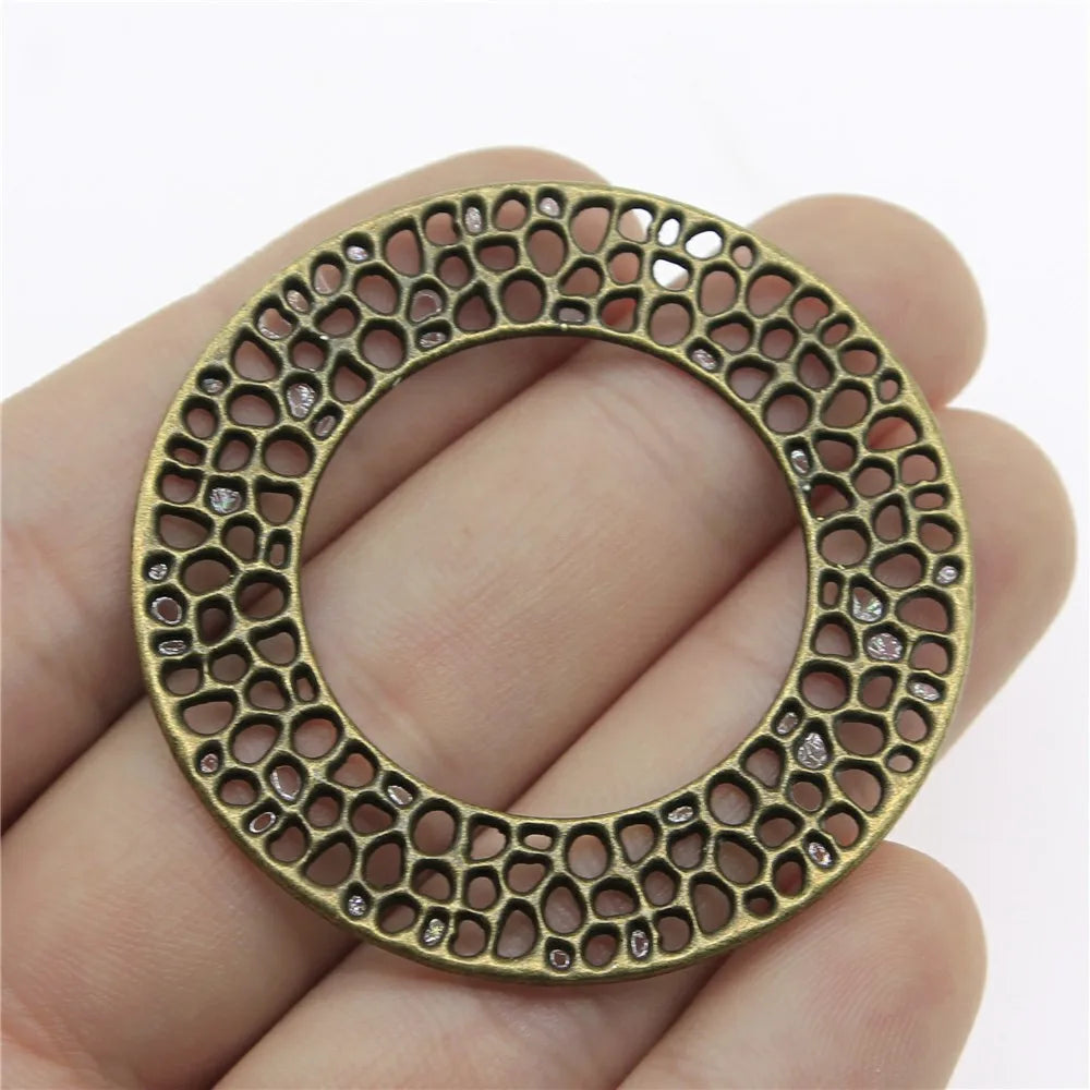 49x49mm 5.6g Multicolor zinc alloy geometric Wreath charm pendant for DIY necklace earring making