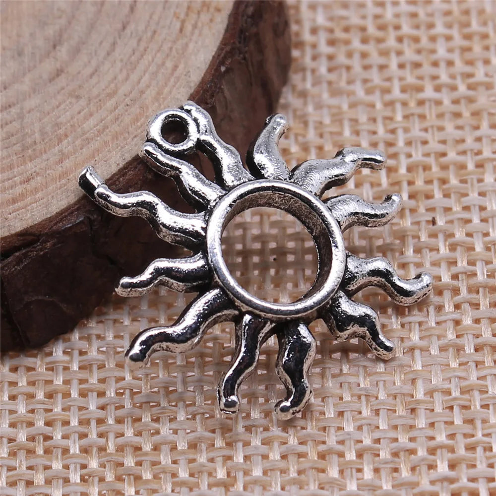 25x24mm 3g Multicolor Zinc Alloy Sun Charm Pendant for DIY Necklace Bracelet Jewelry Making