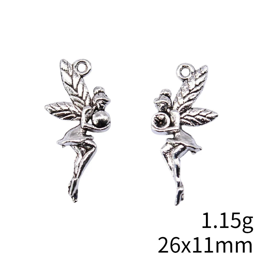 26x11mm 1.2g Multicolor Zinc Alloy Angel Charm Pendant for DIY Necklace Bracelet Accessories