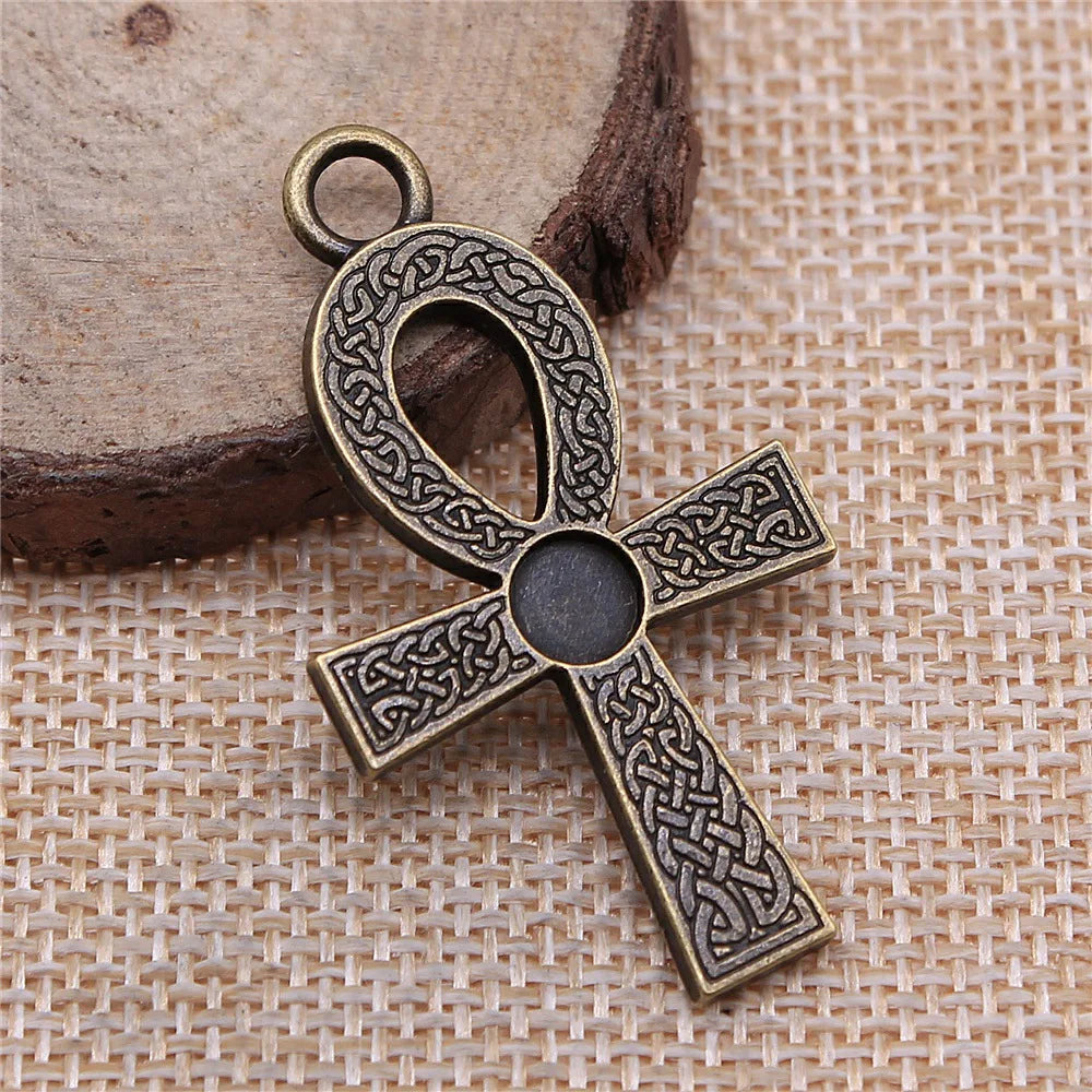 27x47mm 3.6g Multicolor Zinc Alloy Cross Charm Pendant for DIY Necklace Bracelet Making