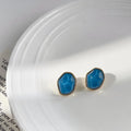 Minimalist 14K Plated Alloy Irregular Geometric Asymmetric Stud Earrings