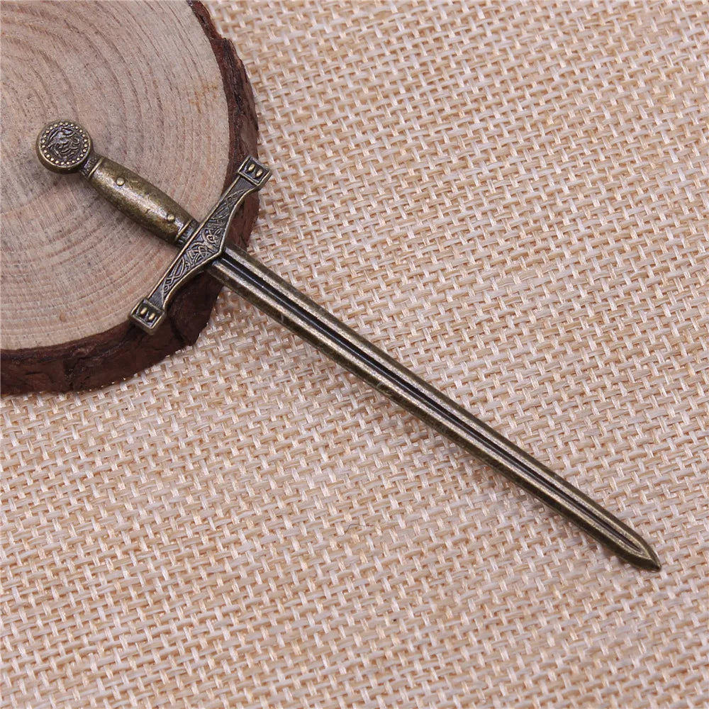 85x23mm 4.4g Multicolor Zinc Alloy Long Sword Fencing Charm Pendant for DIY Jewelry Making