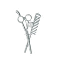Elegant Gold Alloy Barber Scissors Comb Pearl Brooch, Rhinestone Hairdresser Lapel Pin Suit Accessory Gift