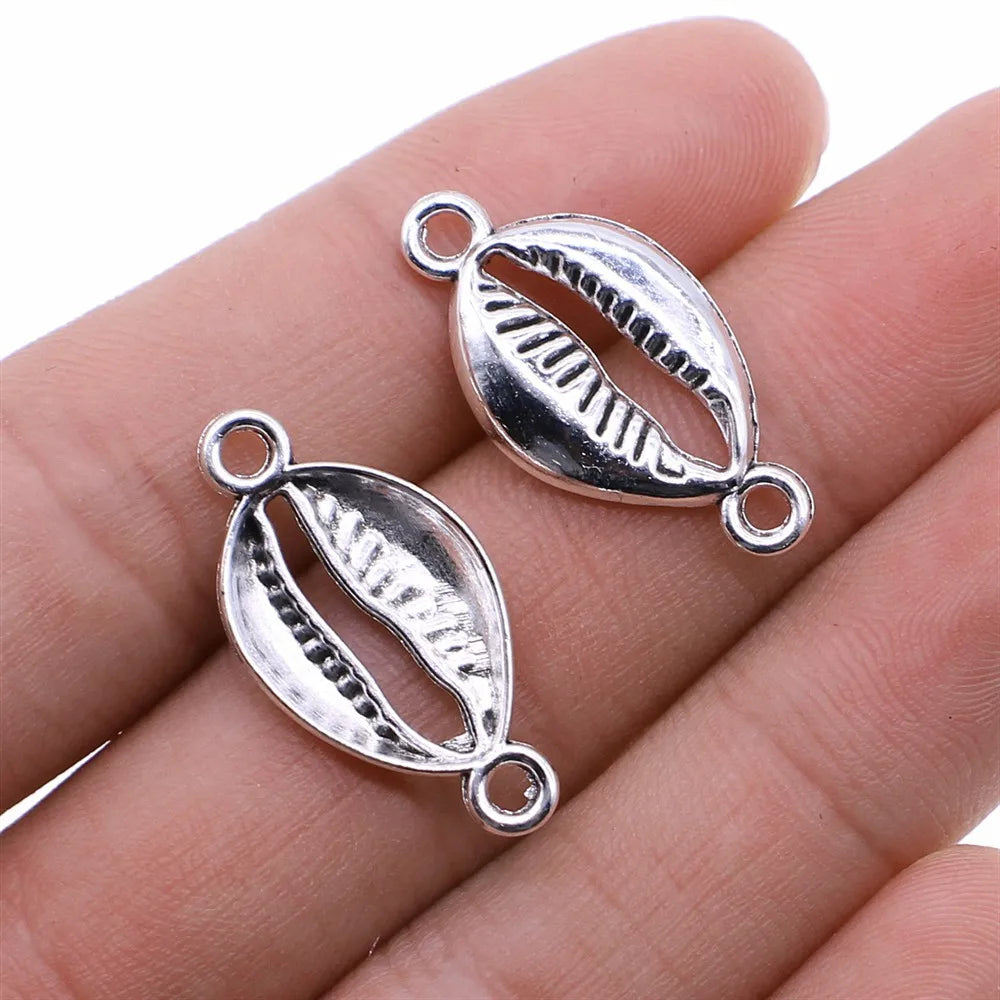 28x14mm 1.3g Multicolor Zinc Alloy Shell Connector Charm for DIY Bracelet Necklace Making