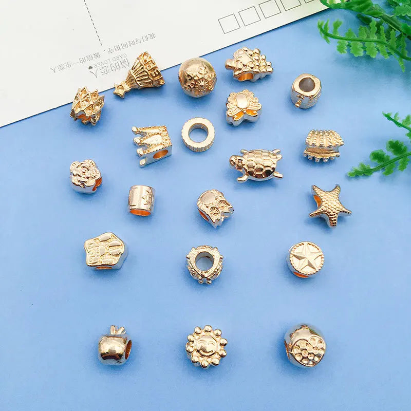 KC Gold Zinc Alloy Crown Large Hole Spacer Beads for European Bracelet Jewelry Making