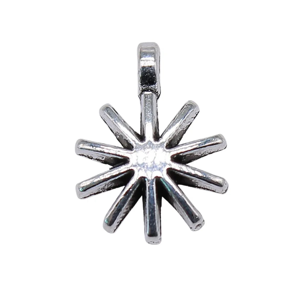 10x13mm 0.4g Multicolor Zinc Alloy Snowflake Charm Pendant for DIY Christmas Jewelry Making